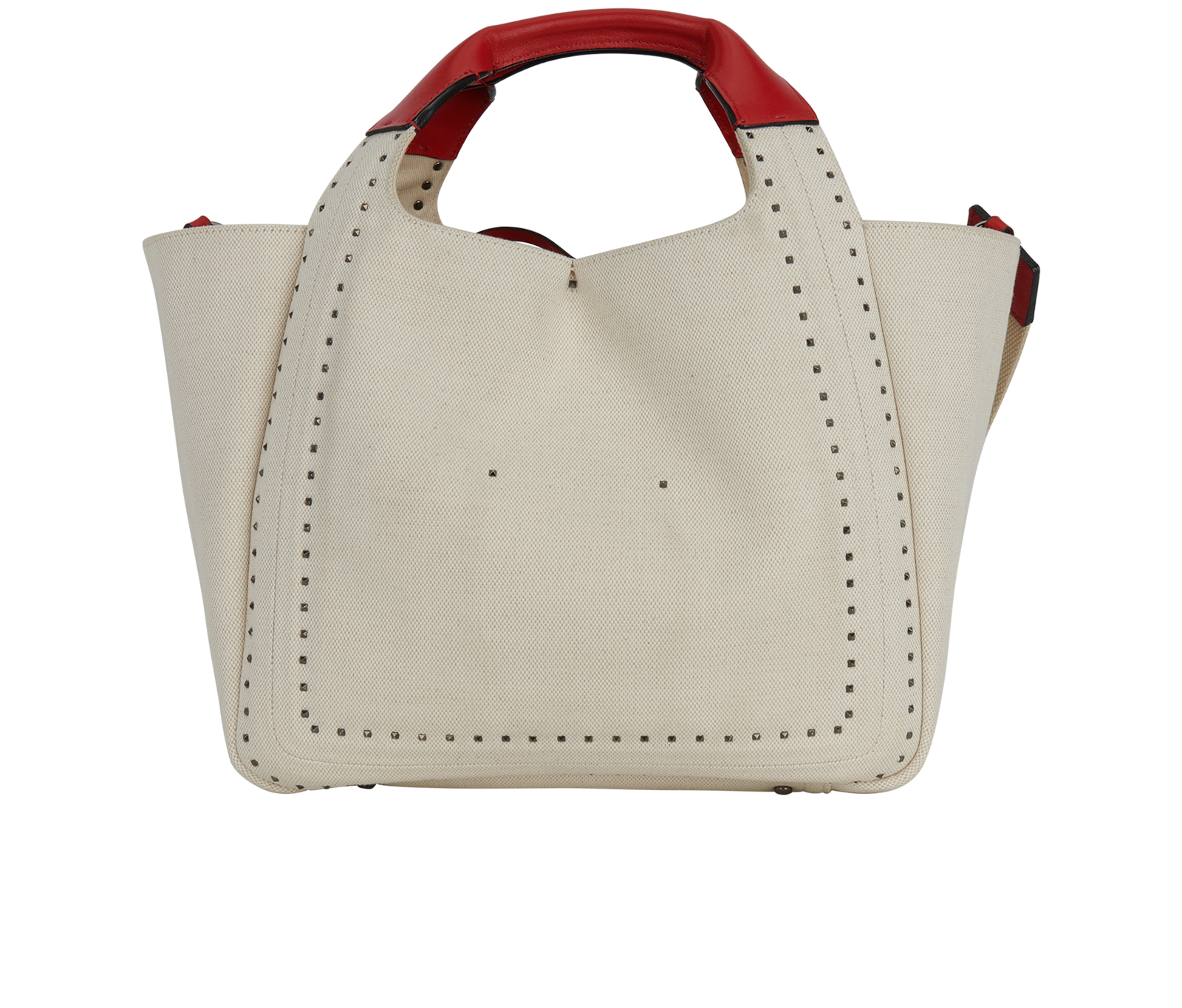 Atelier 01 Small Logo Tote, &pound;450, Handbags, Beige/Red, Canvas, Back view